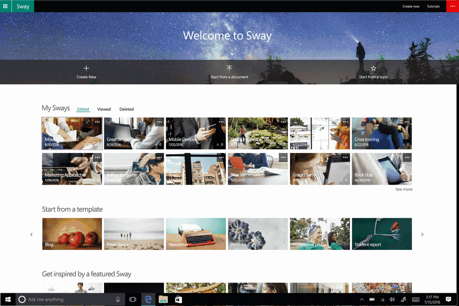 Microsoft Sway Microsoft Sway